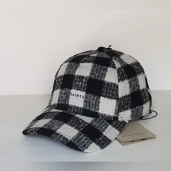 All Saints Flannel Check Baseball Cap - Picture 2 of 11